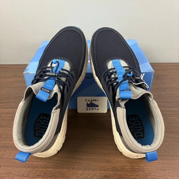 HEY DUDE SIROCCO MID TRAIL 40964-462 NAVY BLACK WHITE MEN SZ 14 - Picture 6 of 8
